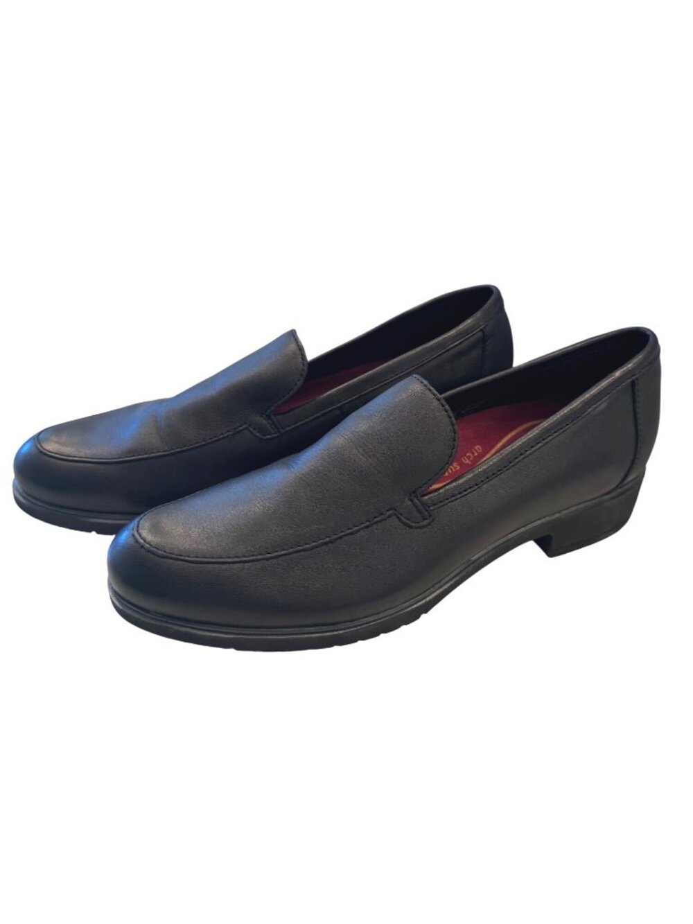 Munro Giselle Size 8.5 SS Narrow Black Leather Loafer NWOB Arch Support Shoes